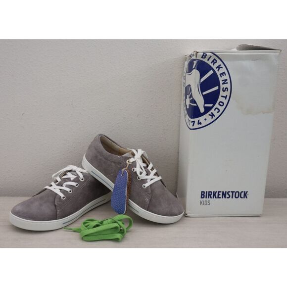 Birkenstock 0448391 Kids Sz EUR 32 US 1 Gray Suede Arran Sneakers Shoes - Picture 1 of 13